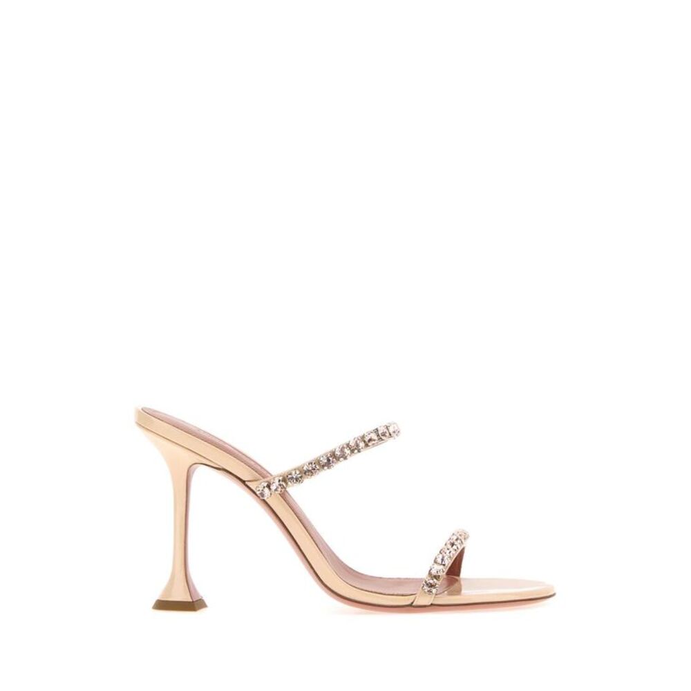 Amina Muaddi Women Skin Pink Leather Gigi Mules